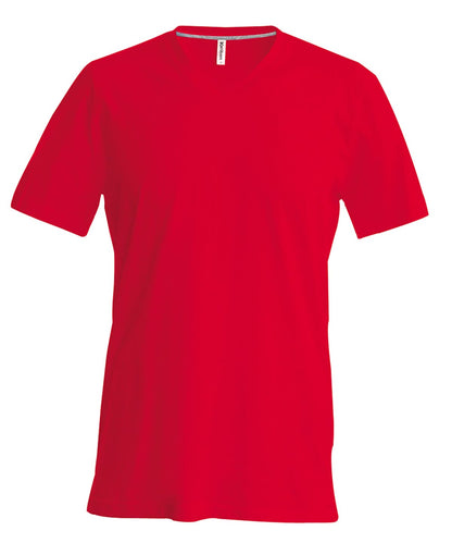 Kariban Mens short sleeved V neck T shirt KB357 - Red - Customisable T-Shirts