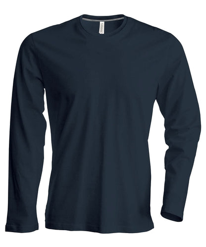 Kariban Mens long sleeved crew neck T shirt KB359 - Dark Grey - Customisable T-Shirts
