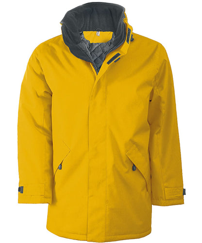 Kariban Quilted parka KB677 - Yellow Dark Grey - Customisable Jackets