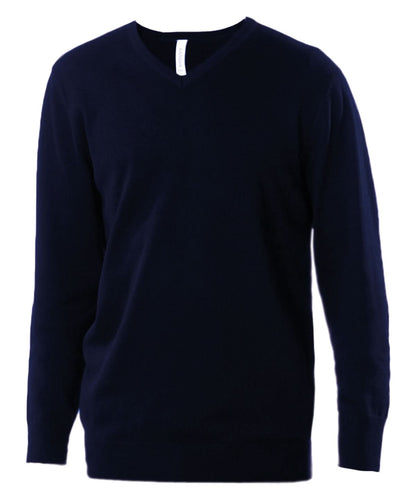 Kariban Mens V neck jumper KB965 - Navy - Customisable Knitted Jumpers
