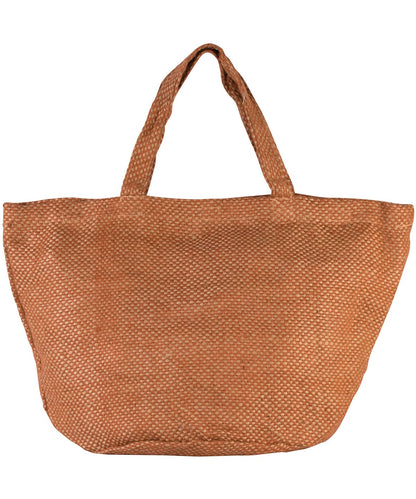KiMood 100 natural yarn dyed jute bag KI008 - Natural Saffron One size - Customisable Bags