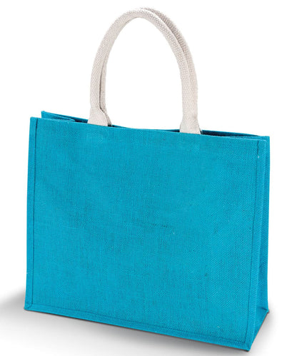 KiMood Jute beach bag KI011 - Turquoise One size - Customisable Bags