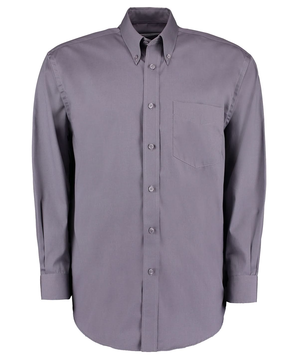 Kustom Kit Corporate Oxford shirt long sleeved classic fit Charcoal KK105 - Charcoal - Customisable Shirts