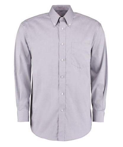 Kustom Kit Corporate Oxford Shirt Long Sleeve KK105 - Silver Grey - Customisable Shirts