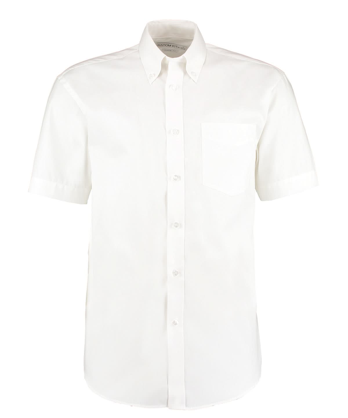Kustom Kit Corporate Oxford shirt short sleeved classic fit White KK109 - White - Customisable Shirts