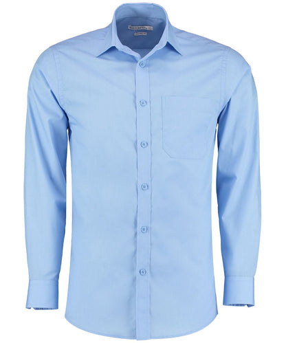 Kustom Kit Poplin shirt long sleeved tailored fit KK142 - Light Blue - Customisable Shirts