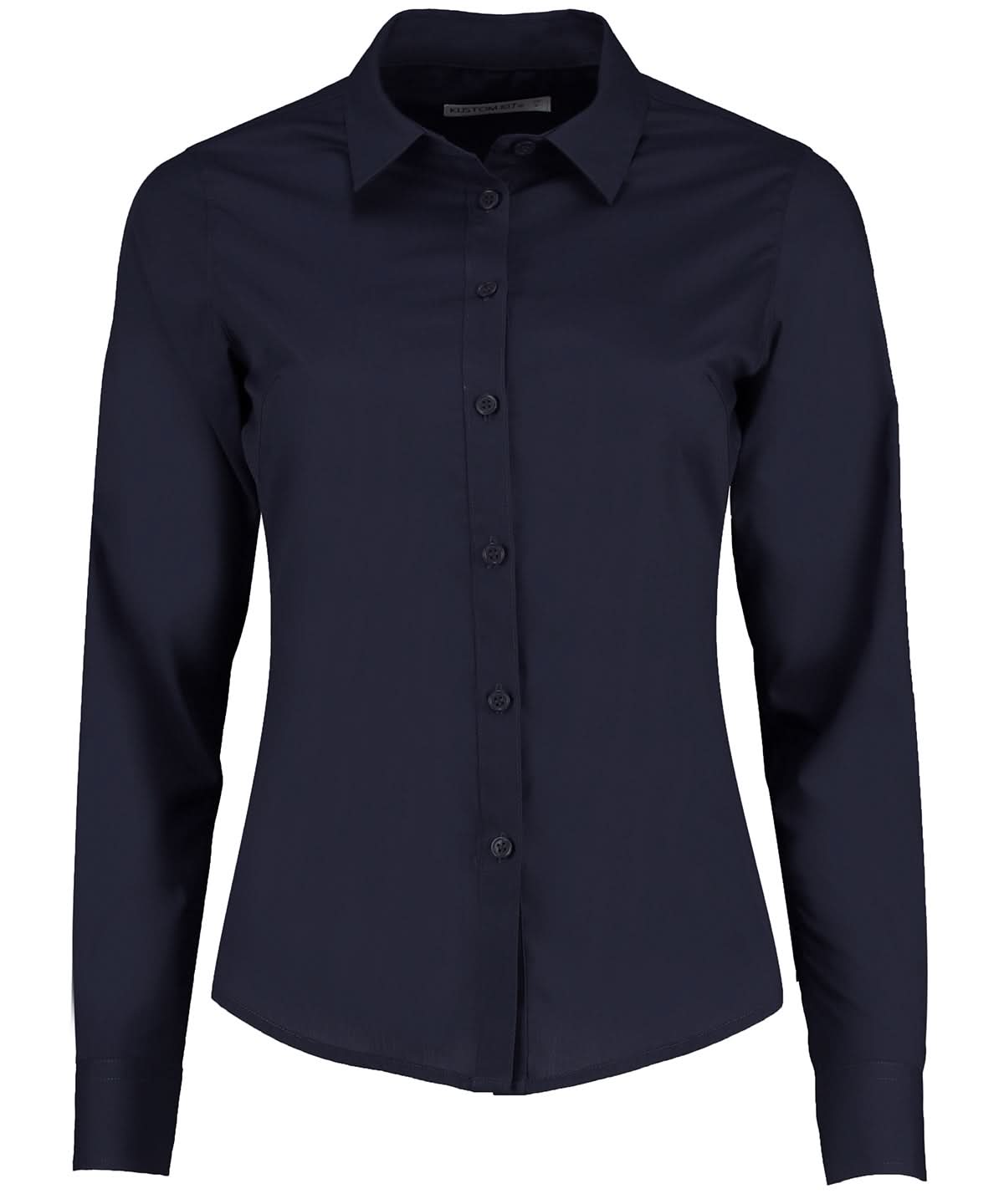 Kustom Kit Womens poplin shirt long sleeve KK242 - Dark Navy - Customisable Shirts