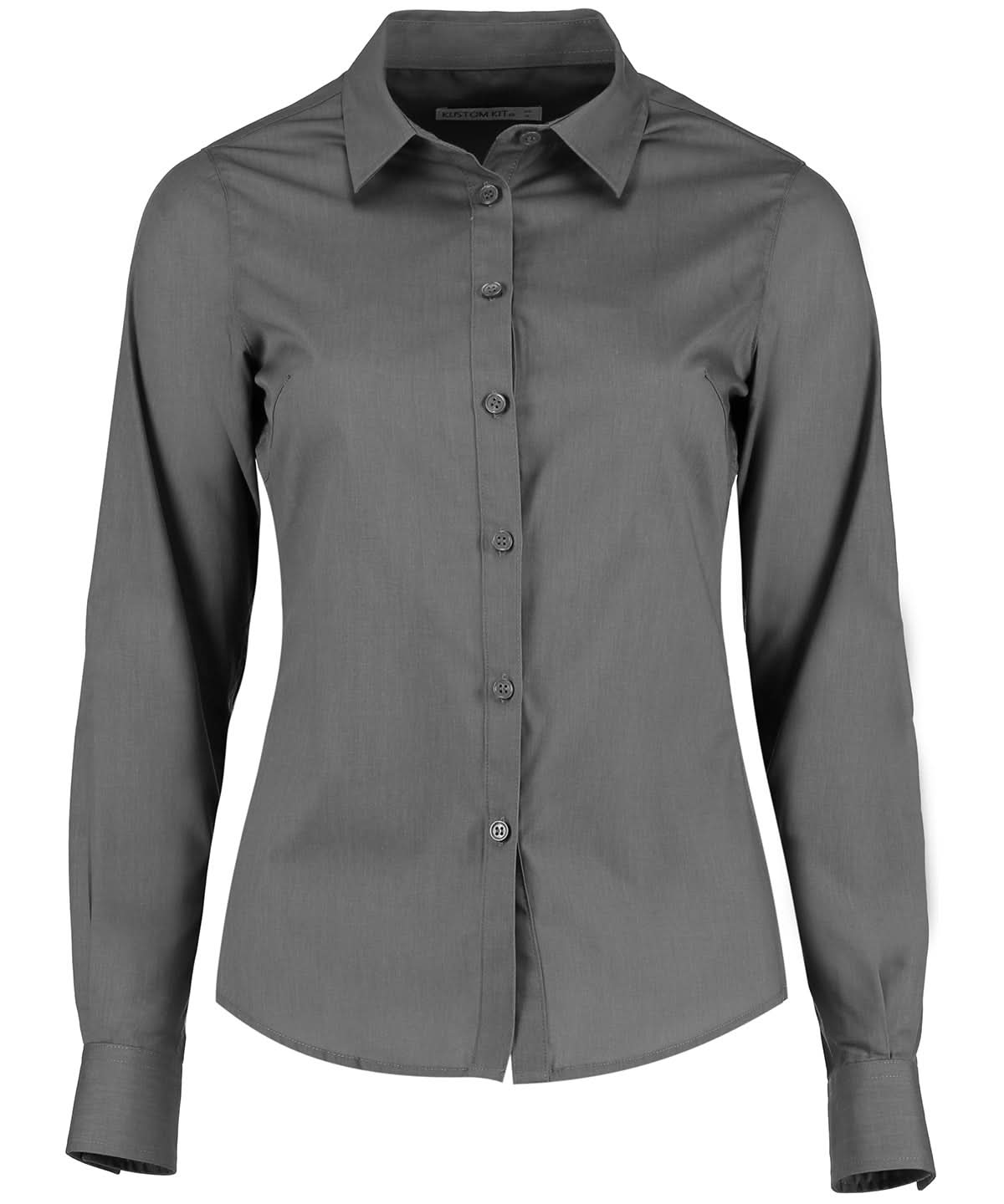 Kustom Kit Womens poplin shirt long sleeve KK242 - Graphite - Customisable Shirts