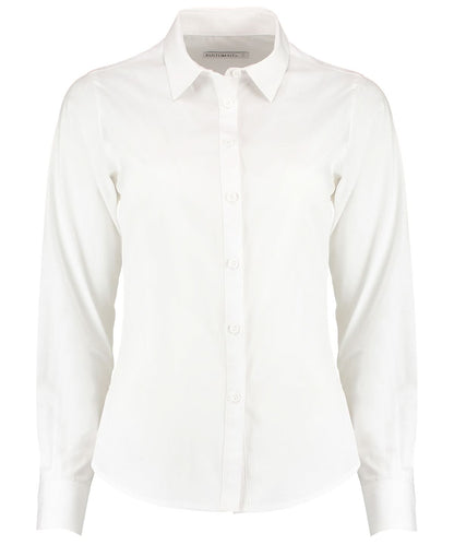 Kustom Kit Womens poplin shirt long sleeve KK242 - White - Customisable Shirts