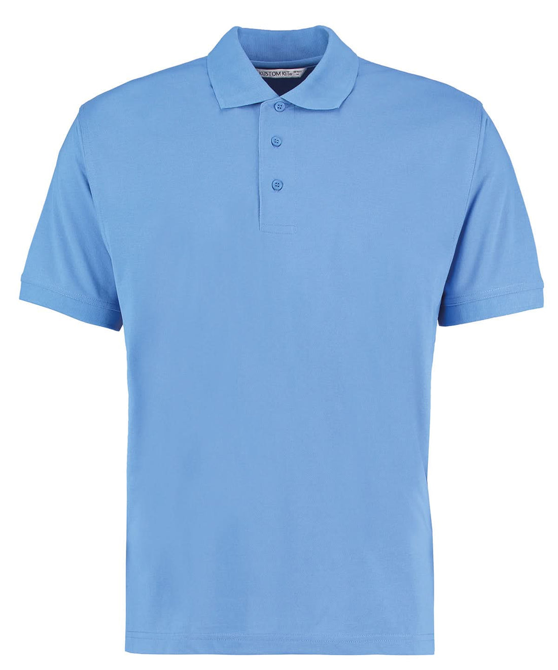 Kustom Kit Klassic polo with Superwash 60C classic fit Mid Blue KK403 - Mid Blue - Customisable Polos