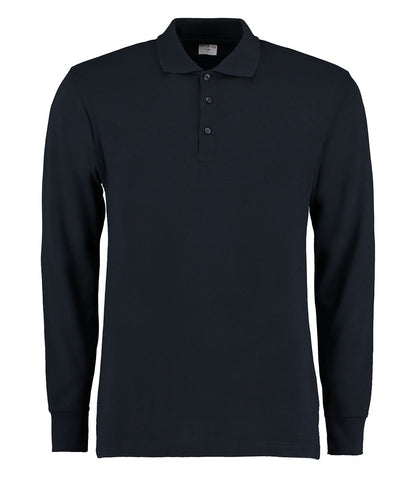 Kustom Kit Piqu polo long sleeved classic fit KK430 - Navy - Customisable Polos