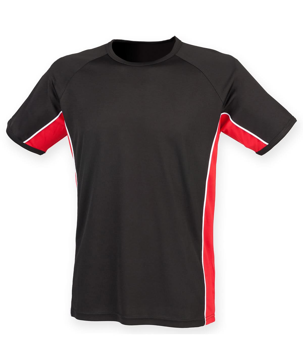 Finden &amp; Hales Finden Hales Performance panel t shirt LV240 - Black Red White - Customisable T-Shirts