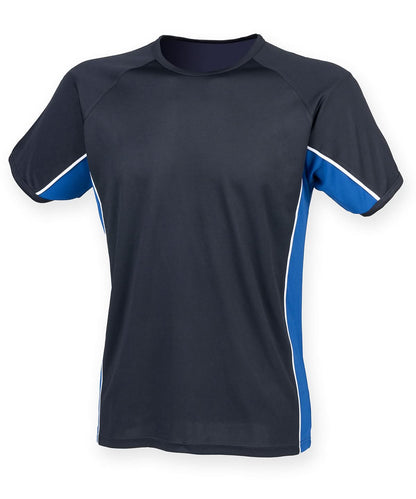 Finden &amp; Hales Finden Hales Kids performance panel t shirt LV242 - Navy Royal White - Customisable T-Shirts