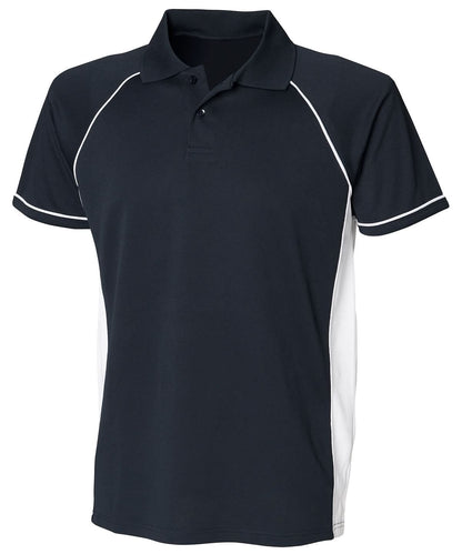 Finden &amp; Hales Finden Hales Panel performance polo LV310 - Navy White White - Customisable Polos