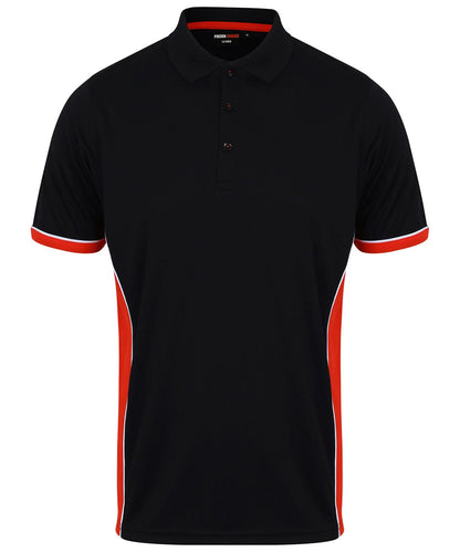Finden &amp; Hales Finden Hales Panel polo LV355 - Black Red White - Customisable Polos