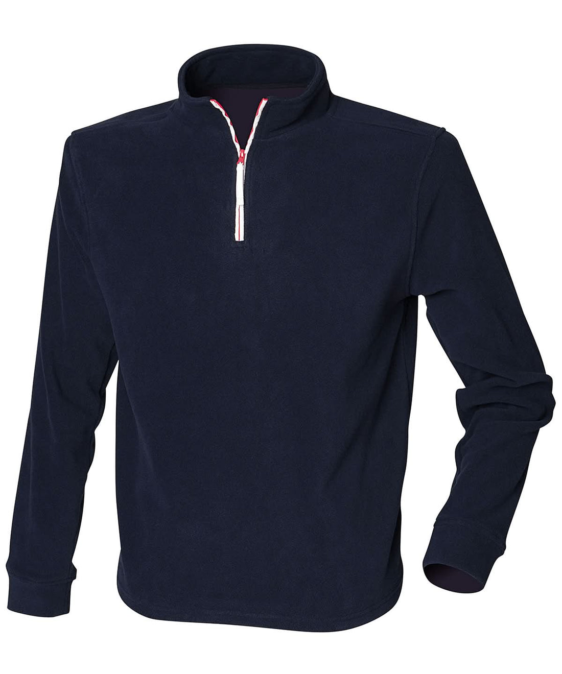 Finden &amp; Hales zip long sleeve fleece piped LV570 - Navy White Red - Customisable Fleece