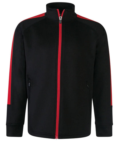 Finden &amp; Hales Finden Hales Kids knitted tracksuit top LV873 - Black Red - Customisable Trackwear
