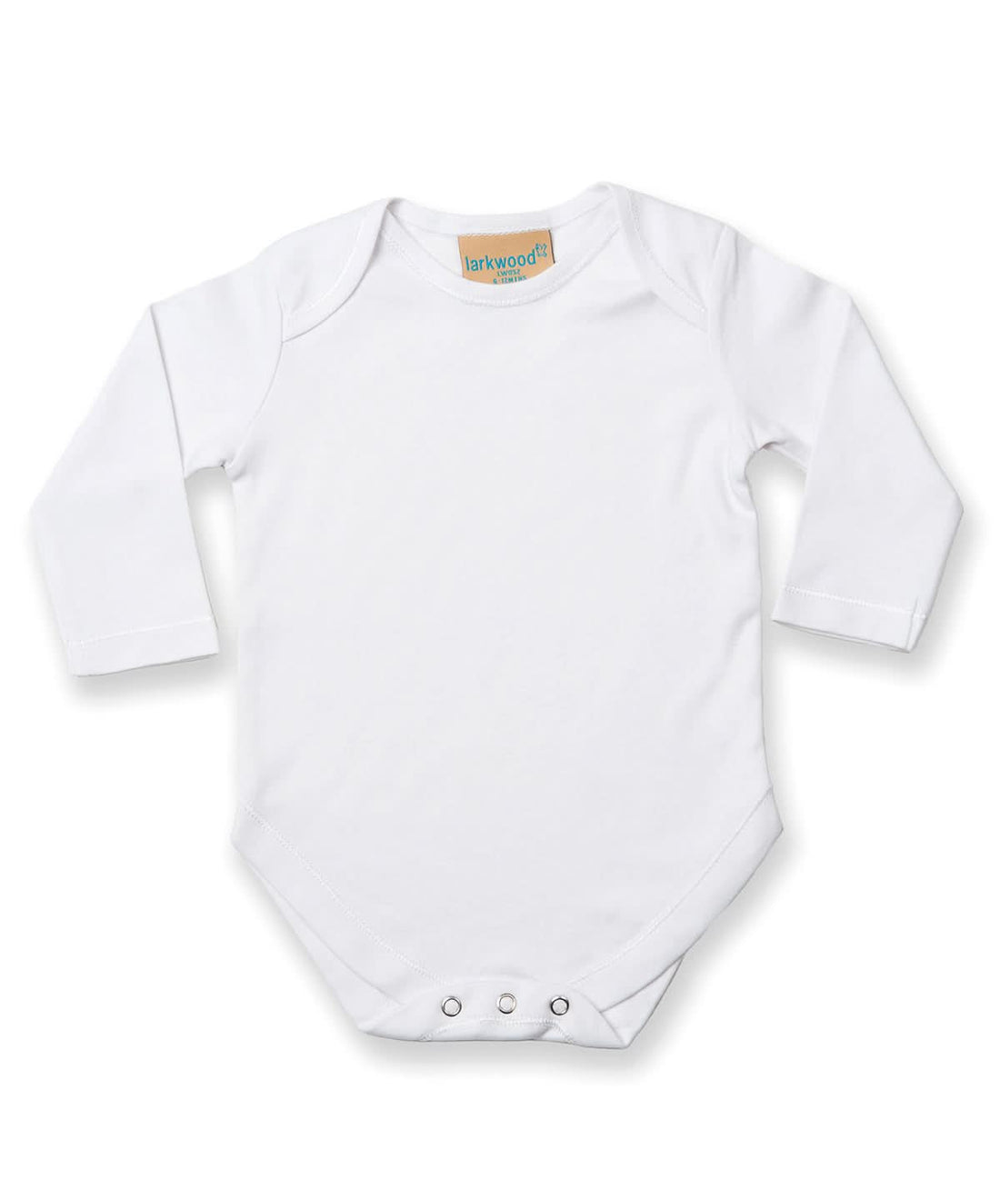 Larkwood Long Sleeve Baby Bodysuit LW52T - White - Customisable Bodysuits