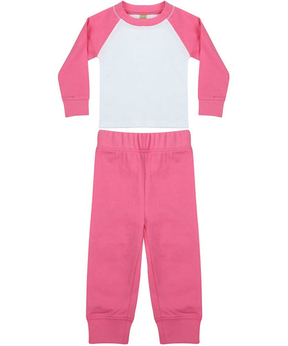 Larkwood ChildrenS Pyjamas LW71T - Candyfloss Pink White - Customisable Pyjamas