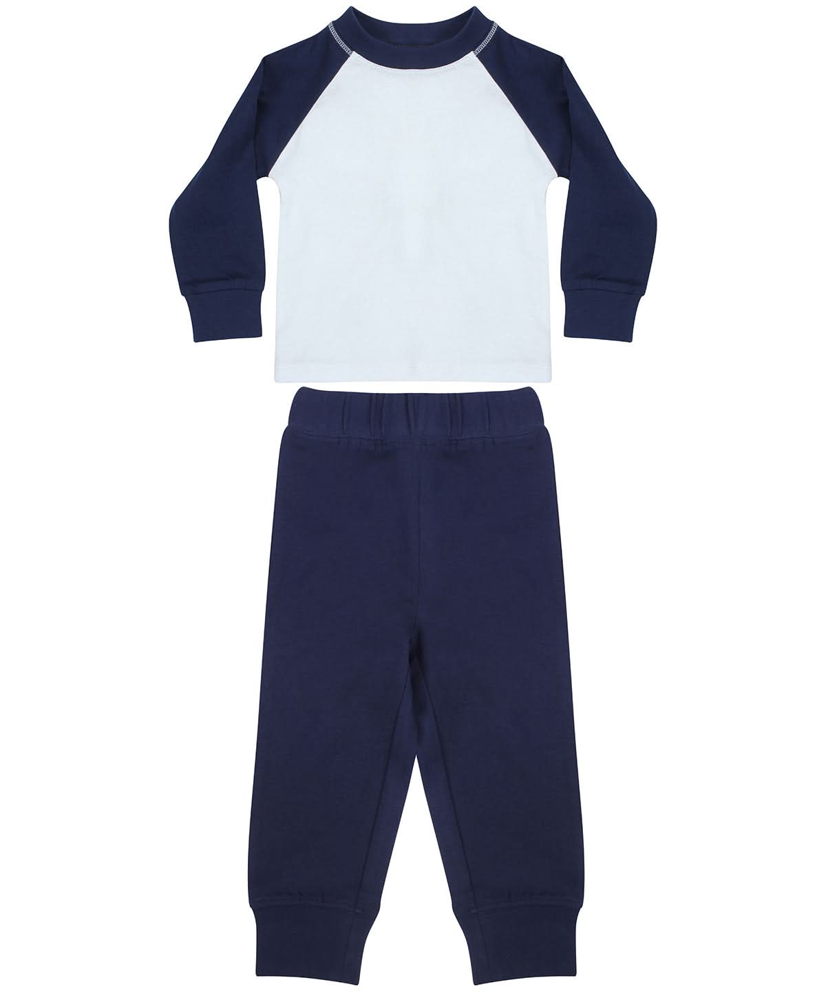 Larkwood ChildrenS Pyjamas LW71T - Navy White - Customisable Pyjamas