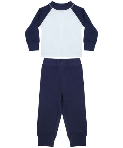 Larkwood ChildrenS Pyjamas LW71T - Navy White - Customisable Pyjamas