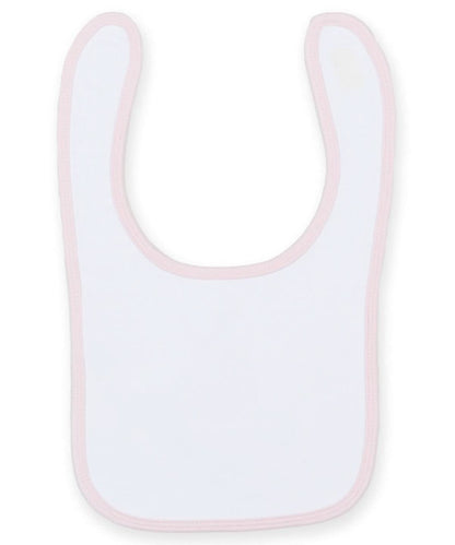 Larkwood Plain And Contrast Bib LW82T - White Pale Pink One size - Customisable Bibs