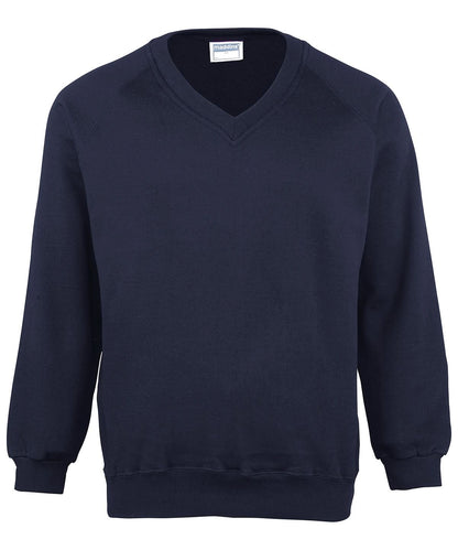 Maddins Kids Coloursure v neck sweatshirt MD02B - Navy - Customisable Sweatshirts