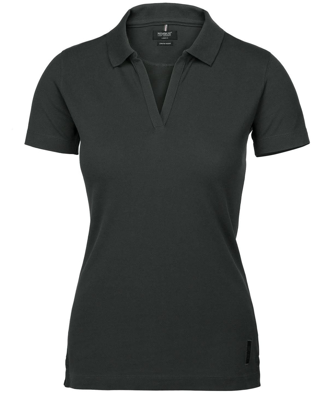 Nimbus Womens Harvard v neck stretch deluxe polo NB52F - Charcoal - Customisable Polos