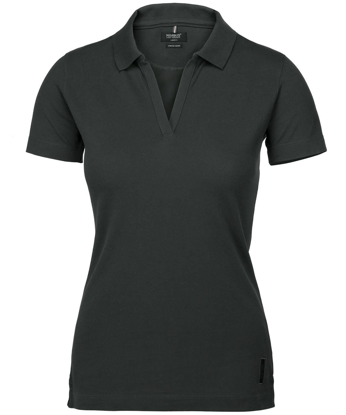 Nimbus Womens Harvard v neck stretch deluxe polo NB52F - Charcoal - Customisable Polos