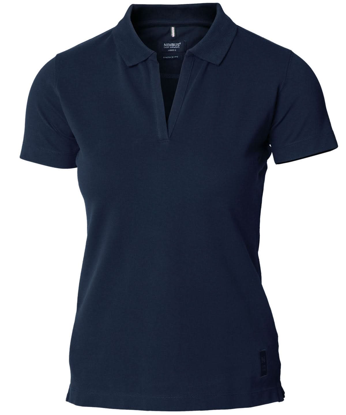 Nimbus Womens Harvard v neck stretch deluxe polo NB52F - Navy - Customisable Polos