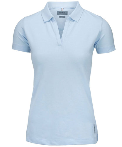 Nimbus Womens Harvard v neck stretch deluxe polo NB52F - Sky Blue - Customisable Polos
