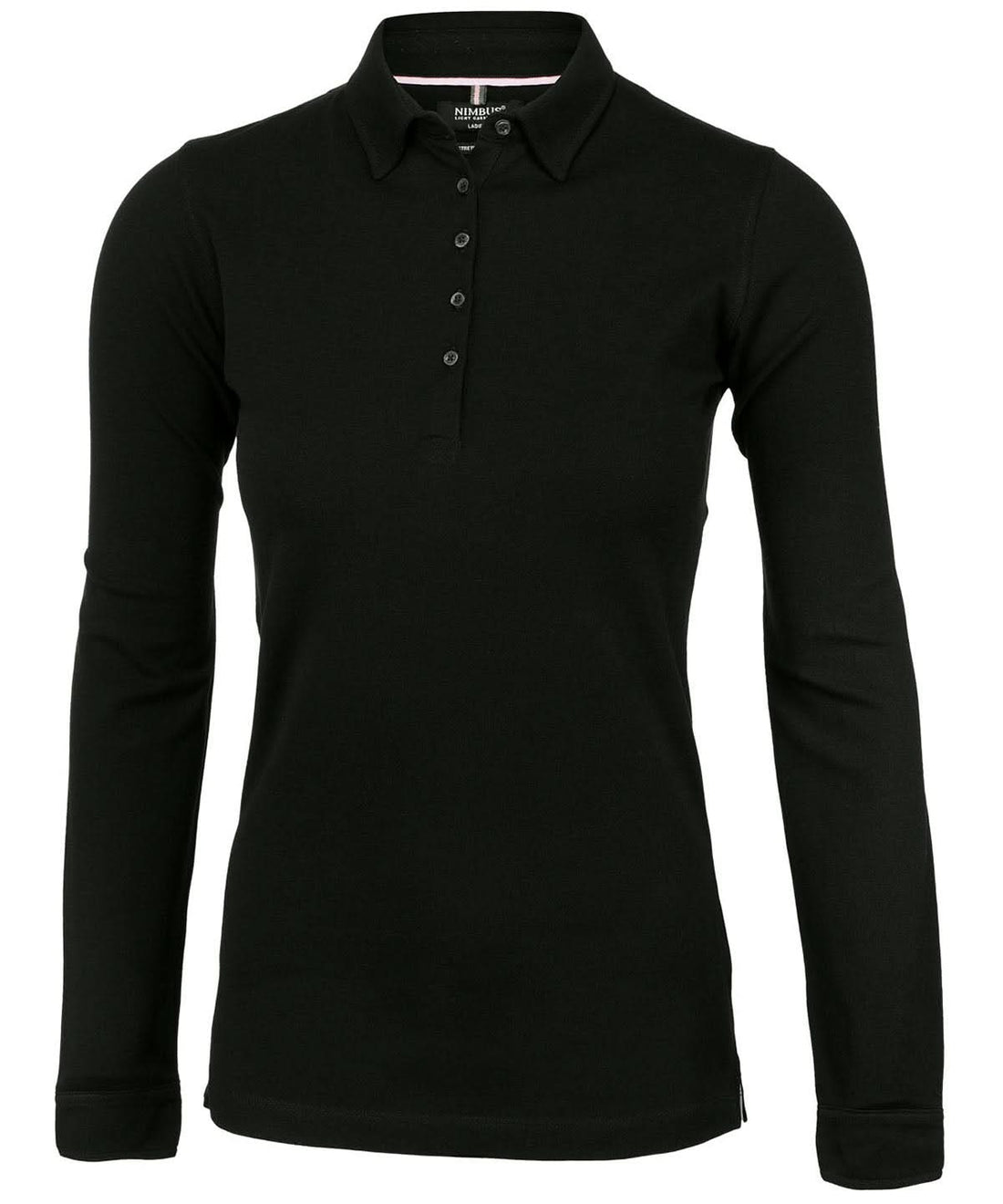 Nimbus Womens Carlington deluxe long sleeve polo NB71F - Black - Customisable Polos