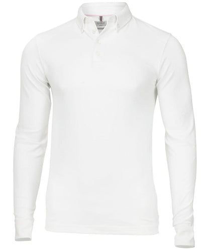 Nimbus Carlington deluxe long sleeve polo NB71M - White - Customisable Polos
