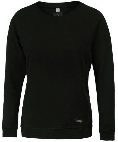 Nimbus Womens Newport luxury lightweight crewneck NB87F - Black - Customisable Sweatshirts