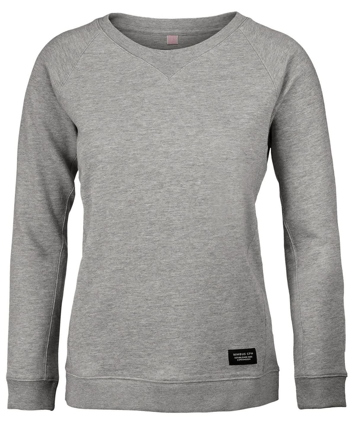 Nimbus Womens Newport luxury lightweight crewneck NB87F - Grey Melange - Customisable Sweatshirts