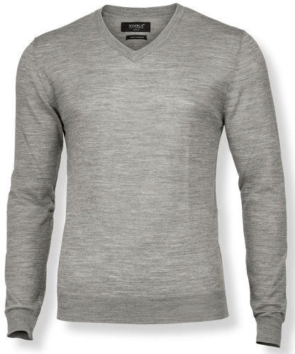 Nimbus Ashbury classy luxury merino blend NB92M - Grey Melange - Customisable Knitted Jumpers