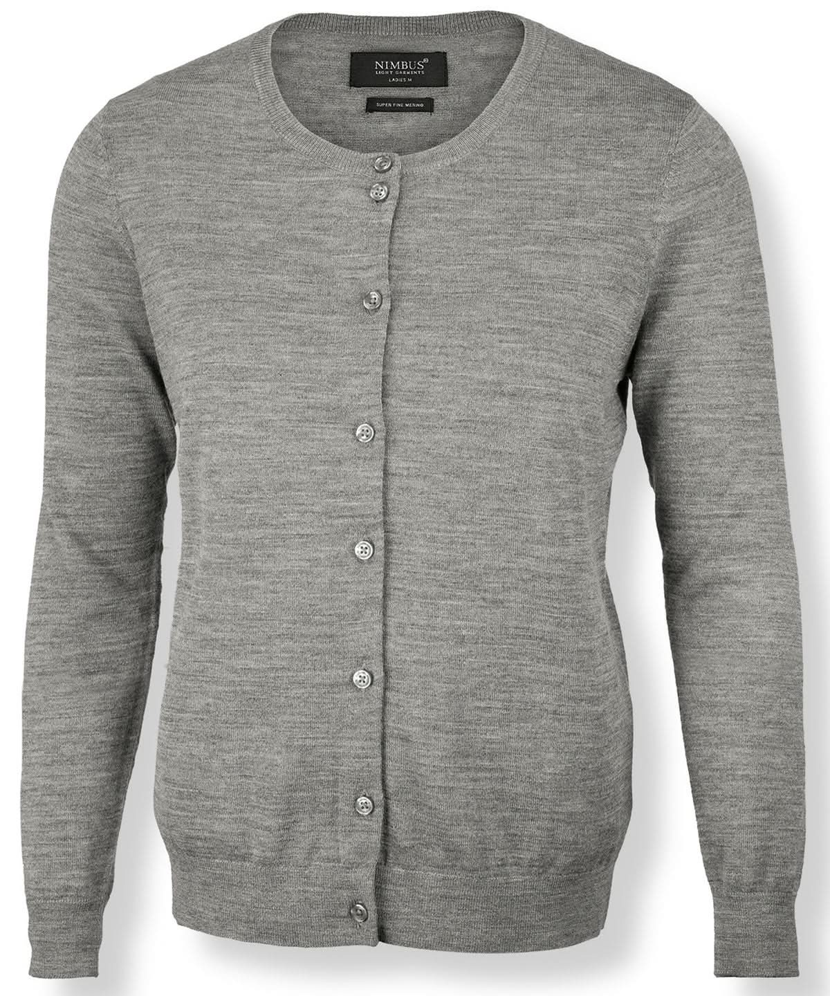 Nimbus Womens Phoenix luxurious merino blend cardigan NB93F - Grey Melange - Customisable Cardigans