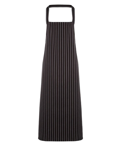 Premier Striped bib apron PR110 - Black Grey One size - Customisable Apron