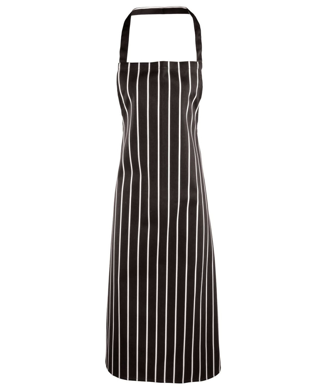 Premier Striped bib apron PR110 - Black White One size - Customisable Apron