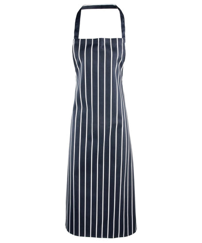 Premier Striped bib apron PR110 - Navy White One size - Customisable Apron