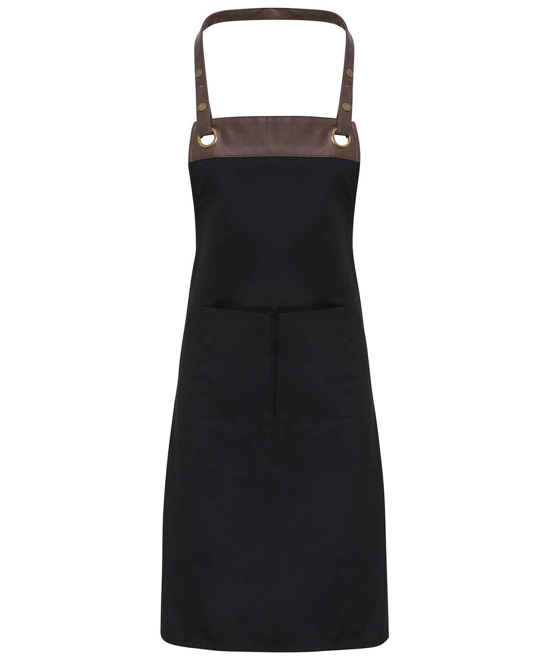 Premier Espresso bib apron PR123 - Black Brown One size - Customisable Apron