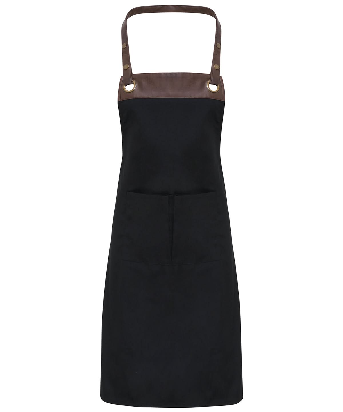 Premier Espresso bib apron PR123 - Black Brown One size - Customisable Apron