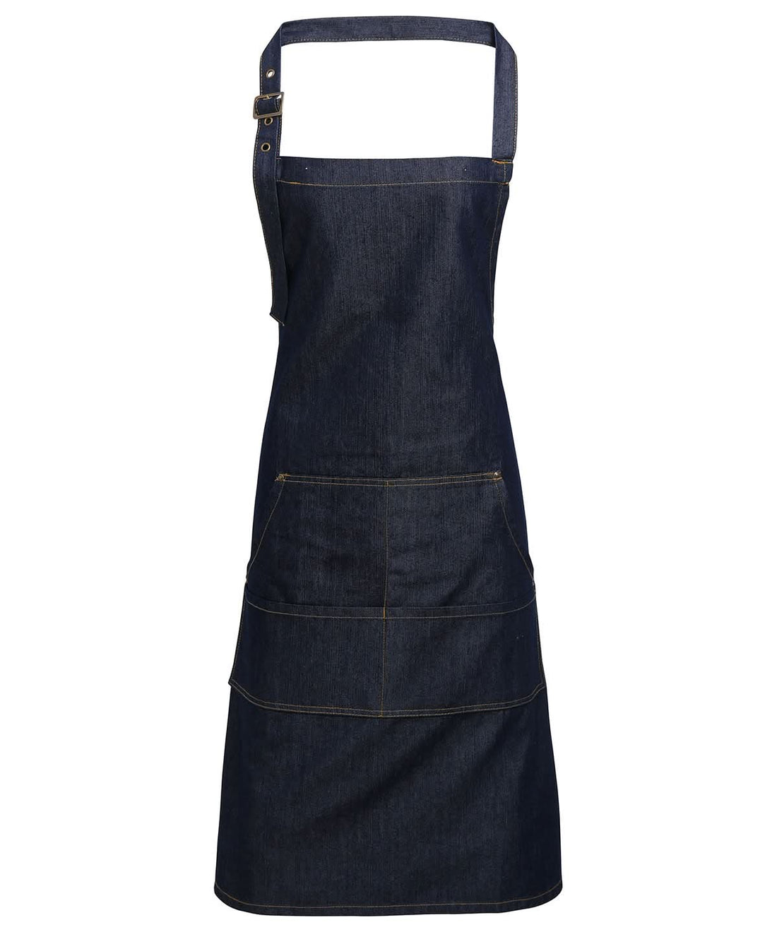 Premier Jeans stitch bib apron PR126 - Indigo Denim One size - Customisable Apron