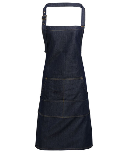 Premier Jeans stitch bib apron PR126 - Indigo Denim One size - Customisable Apron