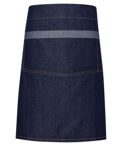 Premier Domain contrast denim waist apron PR128 - Indigo Denim One size - Customisable Apron
