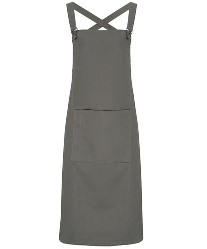 Premier Cross back barista bib apron PR129 - Dark Grey One size - Customisable Apron