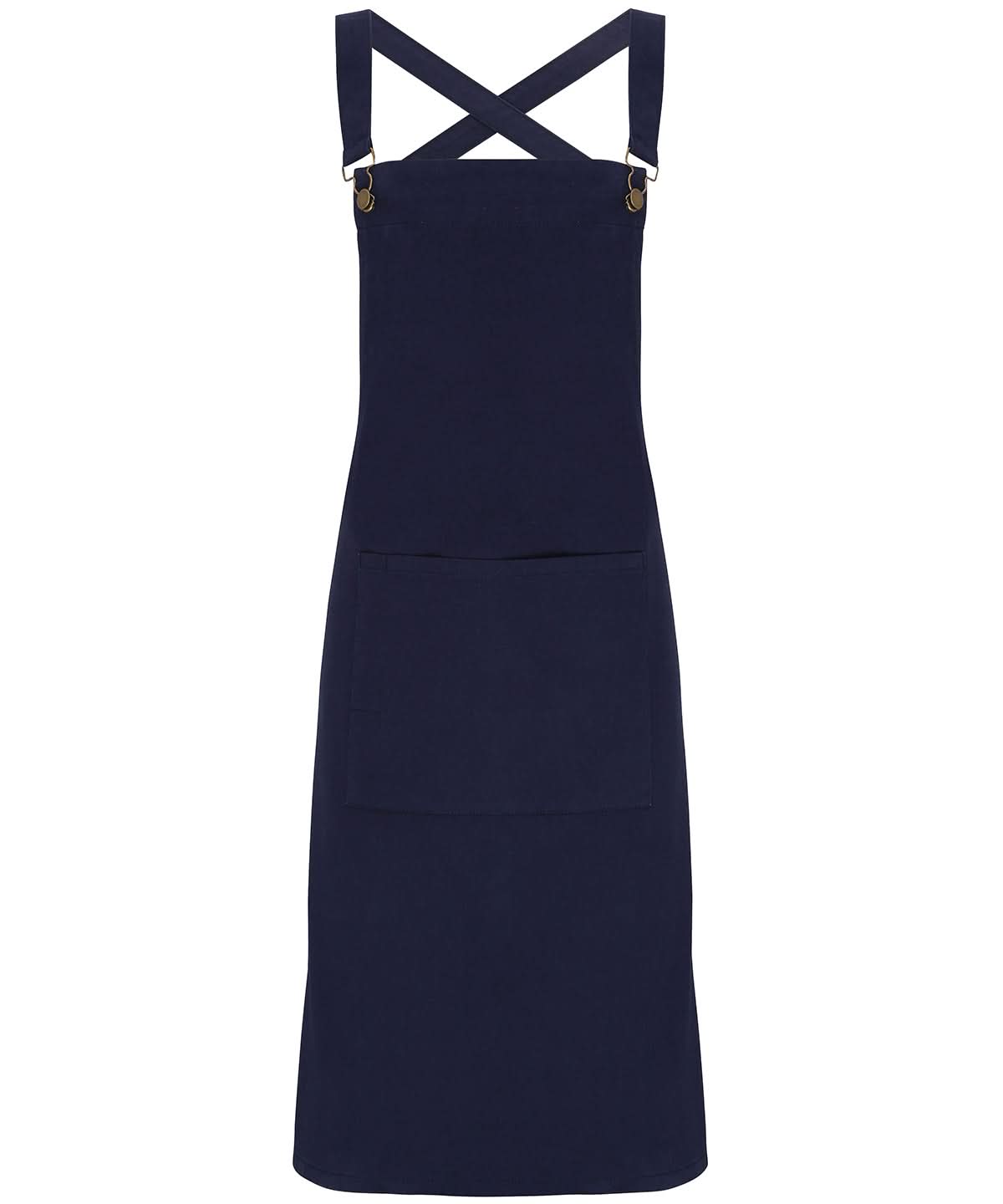 Premier Cross back barista bib apron PR129 - Navy One size - Customisable Apron