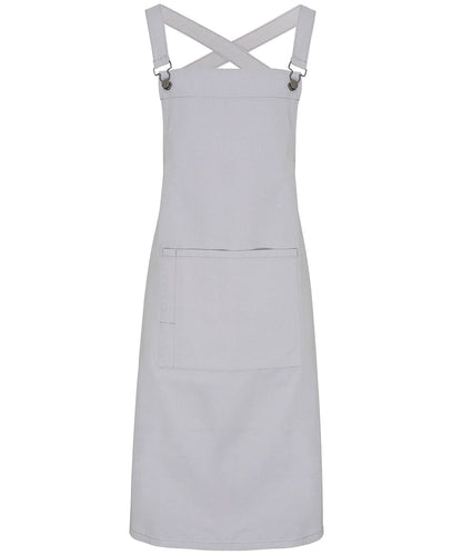Premier Cross back barista bib apron PR129 - Silver One size - Customisable Apron
