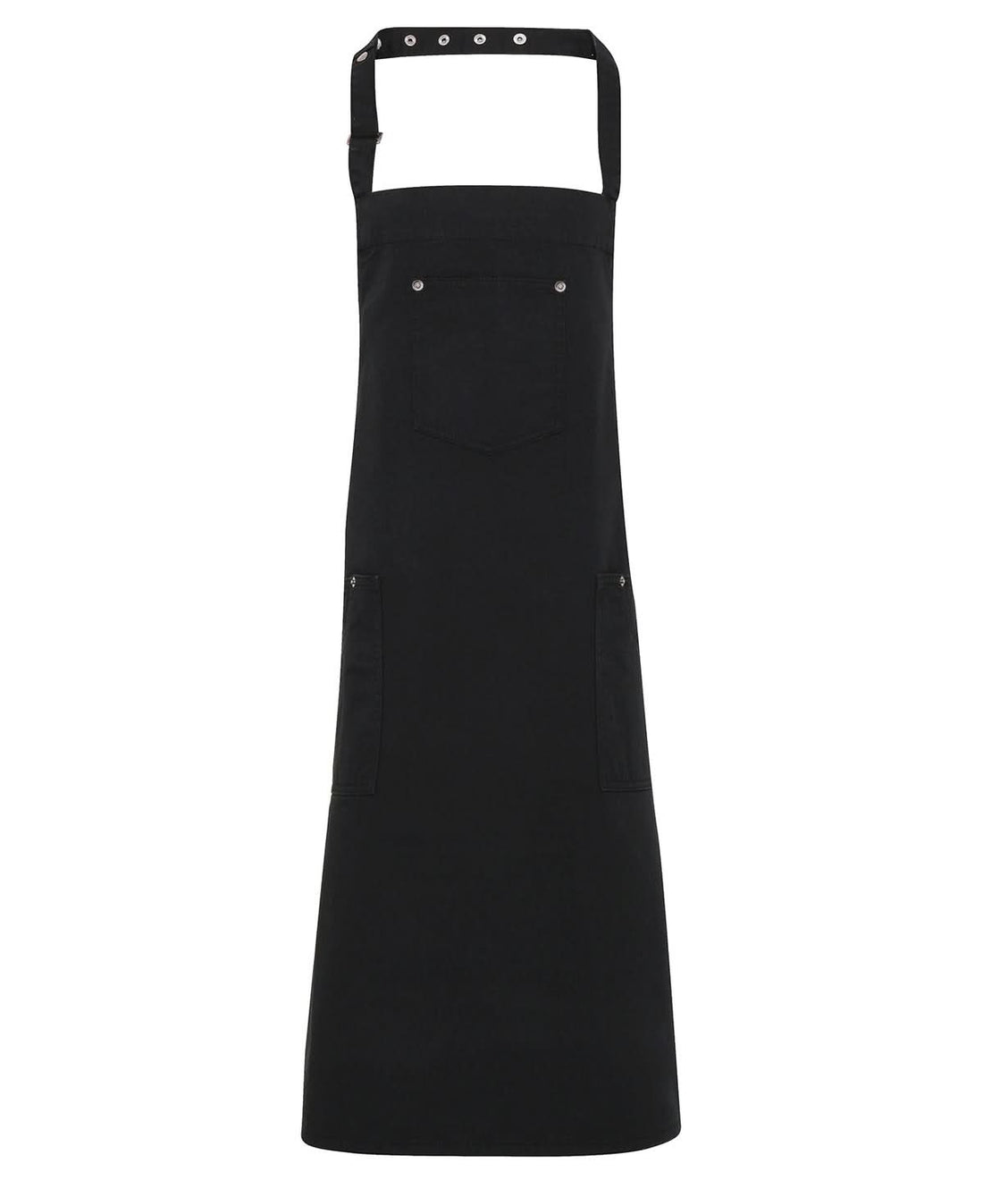 Premier Chino cotton bib apron PR132 - Black One size - Customisable Apron