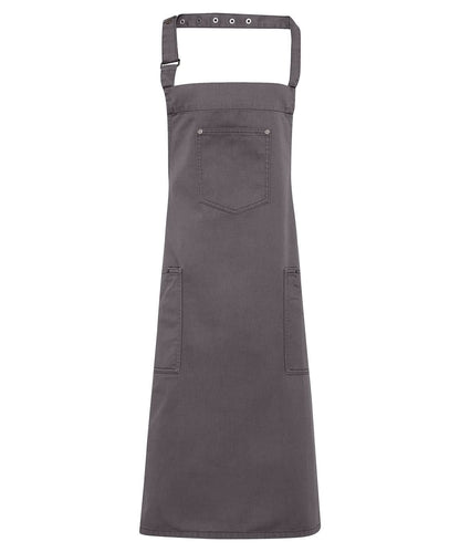Premier Chino cotton bib apron PR132 - Steel One size - Customisable Apron